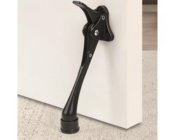 Aluminium deurstopper – Eenhandige Bediening Zware Deurblok – Voor Onderkant Deur – Kind- en Huisdier Veilig Ontwerp – 6 Inch (Ca. 15 Cm) – 1 Stuks – Zwart