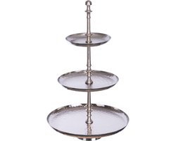 Aluminium Etagère 3 Lagen Zilver - Decoratieve Taartstandaard en Serveerplateau