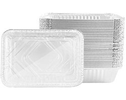 Aluminium Foil Food Containers, Disposable Foil Pan, zilver, aluminiumfolie voedselcontainers voor bakken, braden, koken, 850 ml