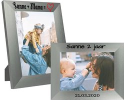 Aluminium fotolijst met naam, fotolijst tekst bedrukken, fotolijst personaliseren, cadeau, kado, kraamcadeau, verjaardagscadeau,