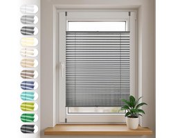 Aluminium Jaloezie Easy - Jaloezieën - Jaloezie Zonder Boren - gordijn - Privacybescherming en zonwering - Raambekleding - Eenvoudig op maat maken en monteren - 60 x 120 cm - Rolgordijn - Geschikt voor keukens en badkamers - Grijs