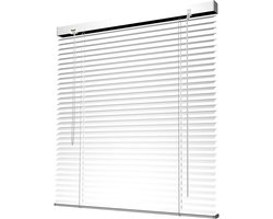 Aluminium Jaloezie - Raambekleding Gordijn - Privacy en Zonwering - Montage zonder boren - 160 x 175 cm - Wit