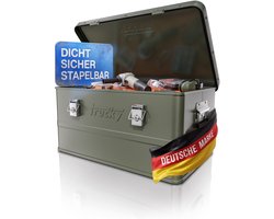 Aluminium kist met deksel – Selectie: Groen – Aluminium krat, transportkist, metalen kist, opbergbak – Afsluitbaar metalen krat – Trucky