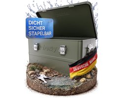 Aluminium kist met deksel Zilveren Groen 50 liter Afsluitbaar Trucky