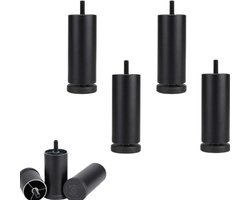 Aluminium meubelpoten - In hoogte verstelbaar - Vervangende kastpoten - Stevig en duurzaam - M8 schroefdraad - 10 cm - Set van 4 - Zwart