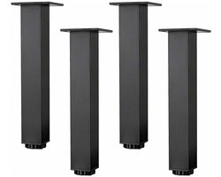 Aluminium Meubelpoten - Matte Zwart - Hoogte Instelbaar 5-40cm - 4 Stuks - Geschikt voor Badkamerkeukenmeubels