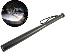 Aluminium Militaire LED Tactische Zaklamp 49CM Zwart - Noodpakket - Camping Lamp - Honkbalknuppel