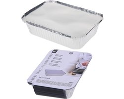 Aluminium ovenschaal met deksel 25,5x19x7cm 4 stuks