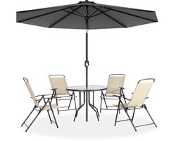 Aluminium Parasol 300cm met Kantelfunctie - UV40+ Antraciet - Tuin, Terras, Balkon
