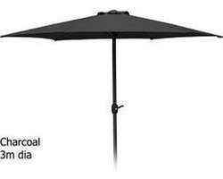 Aluminium Parasol met handig opdraaisysteem - Ø300 cm - Donkergrijs