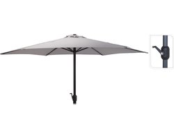 Aluminium Parasol met handig opdraaisysteem - Ø300 cm - Lichtgrijs