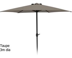 Aluminium Parasol met handig opdraaisysteem - Ø300 cm - Taupe