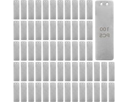 Aluminium Plantenlabels - Tuinmarkeringen Labels - Planten Identificeren - Dubbelzijdig Beschrijfbaar - 100 stuks - Zilver