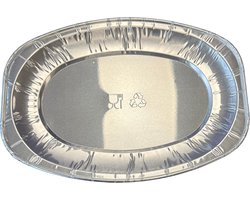 Aluminium Schaal Ovaal – 25 cm – Wegwerpschaal – 10 Stuks – Grill, Oven & BBQ – Catering & Horeca