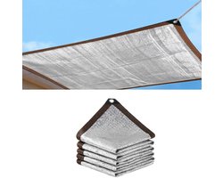 Aluminium Schaduwnet- Zonneschermnet uit één stuk-Schaduwdoek-2x3m -99% Schaduwgraad- Schaduwnet-zonneschermzeil-Anti-ultraviolet zonneschermnet-met gaten-zilver-voor veranda, terras, tuin, erf, camping