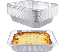 Aluminium schalen - 20 stuks - 3500 ml - groot - grill-aluminium schalen - druppelschalen - grillschaal - ovenschaal - wegwerp schalen van aluminiumfolie voor bakken en braden