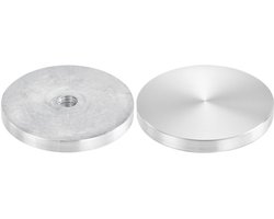 Aluminium Schijven - Adapter Plaat - Glazen Meubels - Corrosiebestendig - 60 mm Diameter - Zilver