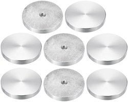Aluminium Schijven - Ronde Adapters - Glazen Meubels - Corrosiebestendig - 8 Stuks 50mm - Zilverkleurig