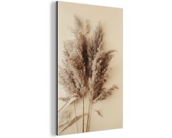 Aluminium schilderij 100x150 cm - Wanddecoratie metaal - Graan - Pastel - Natuur - Metalen muurdecoratie woonkamer - Decoratie industrieel - Foto op dibond - Industriële accessoires slaapkamer