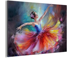 Aluminium schilderij 120x80 cm - Wanddecoratie metaal - Schilderij - Olieverf - Dans - Ballerina - Metalen muurdecoratie woonkamer - Decoratie industrieel - Foto op dibond - Industriële accessoires slaapkamer