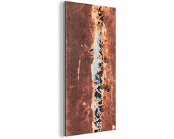 Aluminium schilderij 20x40 cm - Wanddecoratie metaal - Plaat - Staal - Roest - Metalen muurdecoratie woonkamer - Decoratie industrieel - Foto op dibond - Industriële accessoires slaapkamer
