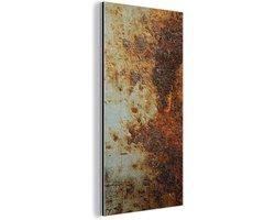 Aluminium schilderij 20x40 cm - Wanddecoratie metaal - Staalplaat - Oud - Roest - Metalen muurdecoratie woonkamer - Decoratie industrieel - Foto op dibond - Industriële accessoires slaapkamer