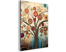 Aluminium schilderij 30x40 cm - Wanddecoratie metaal - Boom - Abstract - Kleur - Levensboom - Bohemian - Metalen muurdecoratie woonkamer - Decoratie industrieel - Foto op dibond - Industriële accessoires slaapkamer