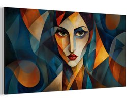 Aluminium schilderij 40x20 cm - Wanddecoratie metaal - Portret - Abstract - Vormen - Metalen muurdecoratie woonkamer - Decoratie industrieel - Foto op dibond - Industriële accessoires slaapkamer