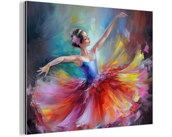 Aluminium schilderij 40x30 cm - Wanddecoratie metaal - Schilderij - Olieverf - Dans - Ballerina - Metalen muurdecoratie woonkamer - Decoratie industrieel - Foto op dibond - Industriële accessoires slaapkamer