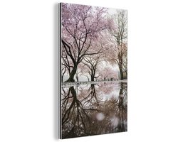 Aluminium schilderij 40x60 cm - Wanddecoratie metaal - Sakura - Bloesem - Boom - Japan - Metalen muurdecoratie woonkamer - Decoratie industrieel - Foto op dibond - Industriële accessoires slaapkamer