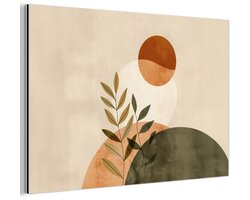 Aluminium schilderij 60x40 cm - Wanddecoratie metaal - Takken - Vormen - Abstract - Metalen muurdecoratie woonkamer - Decoratie industrieel - Foto op dibond - Industriële accessoires slaapkamer