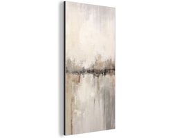 Aluminium schilderij 80x160 cm - Wanddecoratie metaal - Moderne kunst - Abstract - Beige - Metalen muurdecoratie woonkamer - Decoratie industrieel - Foto op dibond - Industriële accessoires slaapkamer