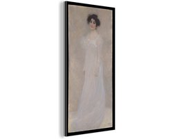 Aluminium schilderij 80x160 cm - Wanddecoratie metaal - Portret van Serena Lederer - Schilderij van Gustav Klimt - Metalen muurdecoratie woonkamer - Decoratie industrieel - Foto op dibond - Industriële accessoires slaapkamer