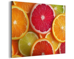 Aluminium schilderij 80x60 cm - Wanddecoratie metaal - Fruit - Kleurrijk - Close up - Metalen muurdecoratie woonkamer - Decoratie industrieel - Foto op dibond - Industriële accessoires slaapkamer