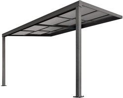 Aluminium Terrasoverkapping Jakarta - 3 x 4 m - Grijs - Schuifdak