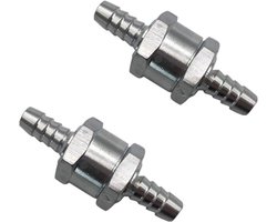 Aluminium terugslagklep voor brandstofleidingen - Geschikt voor benzine, diesel en plantaardige olie (8mm)
