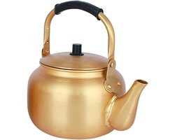 Aluminium Theepot voor Kamperen - Ideaal voor Koken, Dongdongju Soep en Dranken - Gouden 0,75L Theeketel