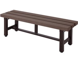 Aluminium tuinbank MCW-K60, bank parkbank balkonbank, weerbestendig WPC 120cm, bruin