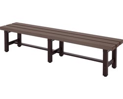 Aluminium tuinbank MCW-K60, bank parkbank balkonbank, weerbestendig WPC 180cm, bruin