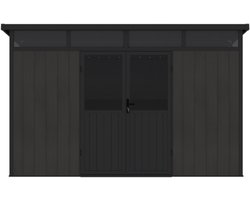Aluminium tuinhuis met hellend dak 347cm (breedte) 212.4cm (diepte) RAL 9005 zwart