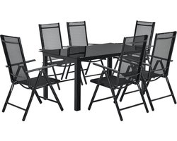 Aluminium tuinset - Milano - 7-delig - Donkergrijs