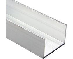 Aluminium U-profiel 20x20mm - Staal profiel voor creatieve bouw - 2000mm lengte