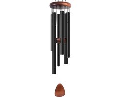 Aluminium Windgong - Tuindecoratie Melodie - Buiten Ontspannen - Handgetuned Diepe Toon - 68 cm - Zwart