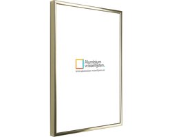 Aluminium Wissellijst 100 x 130 Glans Goud - Ontspiegeld Acrylite Glas - Art.nr.: 048-001
