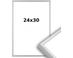 Aluminium Wissellijst 24 x 30 Matzilver - Ontspiegeld Glas - Professional