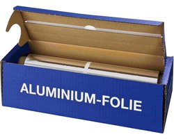 Aluminiumfolie in Cutterbox – 14 Micron – 300 mm Breed – 1500 g – Professionele Kwaliteit