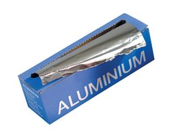 Aluminiumfolie op Rol 30 cm x 125 m, 14 mic + Doos / 1,6 kg