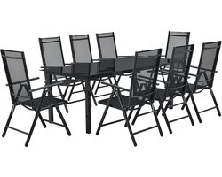 Aluminum tuinset - Milano - 9-delig - Donkergrijs