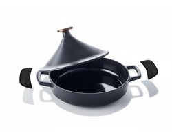 Alva Tajine Nori Gietijzer ø 28 cm 3 liter + Gratis Leren Handvaten - geëmailleerde anti-aanbaklaag