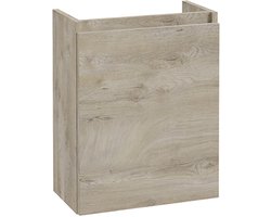 Alvara fonteinkast 400 mm grijs eiken – compact badkamermeubel met soft-close deur